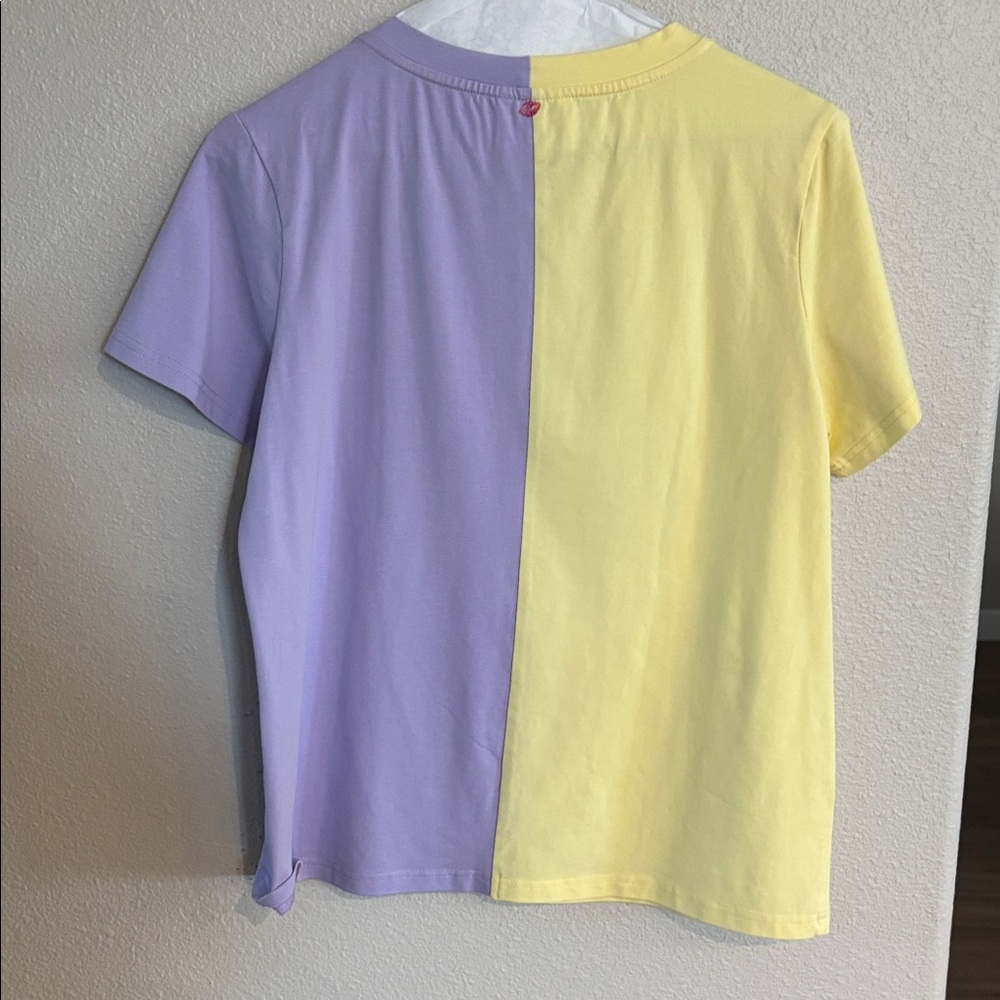 Ladies' Yellow & Lavender Sequin Tiger Short Sleeve Tee - Picture 2 of 7